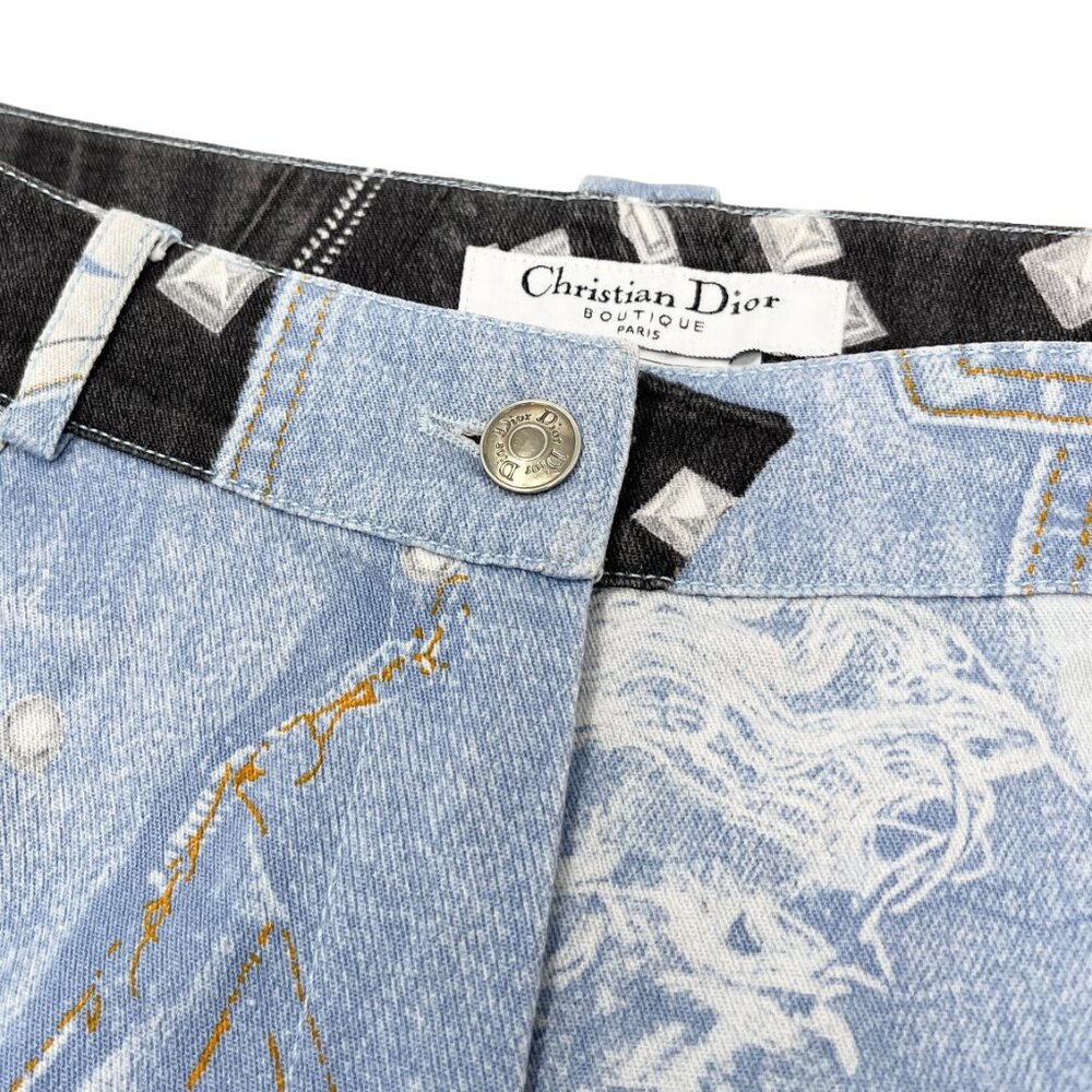 Christian Dior Vintage Jacket Pants Set #38 #36 Denim Blue Black Cotton [102579] - Picture 9 of 14